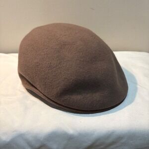Scala Classics Brown Wool Felt Flat Cap Hat Cabby Large Country Gentleman